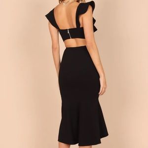 Petal & Pup - Yvonne Hi Lo Black Midi Dress